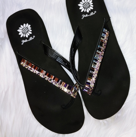Yellow Box Shoes - Yellow Box Sparkle Flip Flop Sandals 8